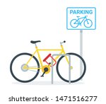 Bicycle Parking Flat Vector...