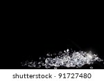 Diamonds on a black background with copy space