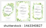 wedding invitation with green... | Shutterstock .eps vector #1463340827