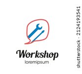 workshop logo symbol or icon... | Shutterstock .eps vector #2124193541