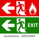 Green Exit Emergency Sign On White Free Stock Photo - Public Domain ...