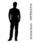 handsome man silhouette vector... | Shutterstock .eps vector #1899002914