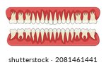 teeth in mouth drawing style... | Shutterstock .eps vector #2081461441