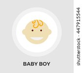 baby boy flat icon isolated on... | Shutterstock . vector #447915544