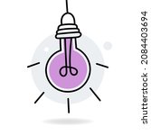 light bulb with rays shine.... | Shutterstock .eps vector #2084403694