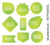 green eco food labels. health... | Shutterstock .eps vector #457934431