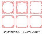 vector set of red square frames ... | Shutterstock .eps vector #1239120094