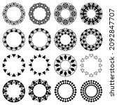 vector set of round frames with ... | Shutterstock .eps vector #2092847707