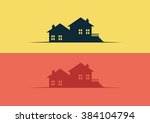 house silhouette flat logo... | Shutterstock .eps vector #384104794
