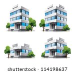 four office vector buildings in ... | Shutterstock .eps vector #114198637