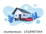 electric car parking charging... | Shutterstock .eps vector #1518987344