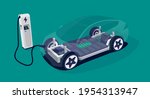 electric car charging battery... | Shutterstock .eps vector #1954313947
