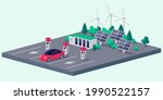 electric car charging on... | Shutterstock .eps vector #1990522157