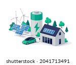 home virtual battery energy... | Shutterstock .eps vector #2041713491