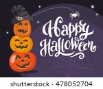 happy halloween greeting... | Shutterstock .eps vector #478052704