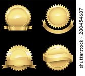 glossy gold seals   set of 4... | Shutterstock .eps vector #280454687