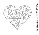 geometric hearts   geometric... | Shutterstock .eps vector #623555564