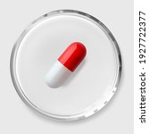 red white pill in glass... | Shutterstock .eps vector #1927722377