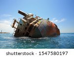 Stern Of Wrecked Cargo Ship At...