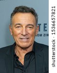 Small photo of NEW YORK, NEW YORK - OCTOBER 16: Bruce Springsteen, Jessica Rae Springsteen and Patti Scialfa attend "Western Stars" New York Screening at Metrograph on October 16, 2019 in New York City.