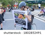 Small photo of NEW YORK, NEW YORK - AUGUST 25: A Black Lives Matter vigil for Jacob Blake, of Kenosha Wisconsin who was shot in an encounter with a police officer, held on August 25, 2020 in New York City.
