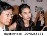 Small photo of NEW YORK, NY - NOVEMBER 29: HoYeon Jung attends the 2021 Gotham Awards at Cipriani Wall Street on November 29, 2021 in New York City.
