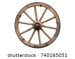 Wooden wheel isolated on white...
