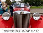 Small photo of Sofia, Bulgaria - September 17, 2023: Autumn Retro Parade of Old or Vintage Cars, Retro Car MG TD Midget