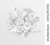 paper art flowers. paper cut... | Shutterstock .eps vector #1441291451