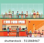 people buying fast food at fast ... | Shutterstock .eps vector #511868467