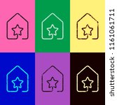 house with star icon. line... | Shutterstock .eps vector #1161061711