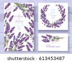 vector wedding invitations set... | Shutterstock .eps vector #613453487