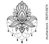 mehndi lotus flower pattern for ... | Shutterstock .eps vector #582915874