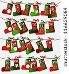 christmas calendar with... | Shutterstock .eps vector #116629084