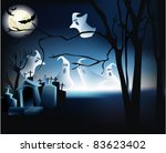 halloween scene with ghosts | Shutterstock .eps vector #83623402