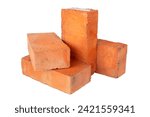 Small photo of solid fireproof clay brick used for the construction of fireplaces and stoves, on an isolated white background