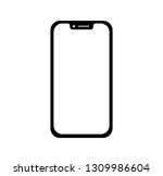 phone icon vector.black... | Shutterstock .eps vector #1309986604