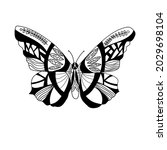 butterfly. modern print. vector ... | Shutterstock .eps vector #2029698104