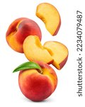 Peach isolated. whole peach...