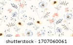  flower seamless pattern with... | Shutterstock .eps vector #1707060061