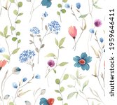 seamless floral pattern with... | Shutterstock . vector #1959646411