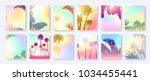 colorful summer banners ... | Shutterstock .eps vector #1034455441