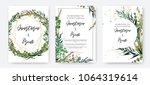 wedding invitation frame set ... | Shutterstock .eps vector #1064319614