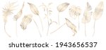 palm leaves  gold  black  white ... | Shutterstock .eps vector #1943656537
