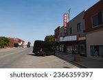 Small photo of Clinton, Oklahoma - September 7, 2020: The historic Redland Theater along old Route 66.