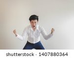 action posture white asian man  ... | Shutterstock . vector #1407880364