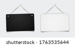 white and black shop door signs ... | Shutterstock .eps vector #1763535644