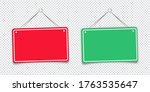 red and green shop door signs... | Shutterstock .eps vector #1763535647