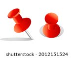 red pushpin. thumbtack for note ... | Shutterstock .eps vector #2012151524