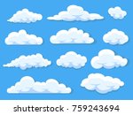 set of different cartoon clouds ... | Shutterstock .eps vector #759243694